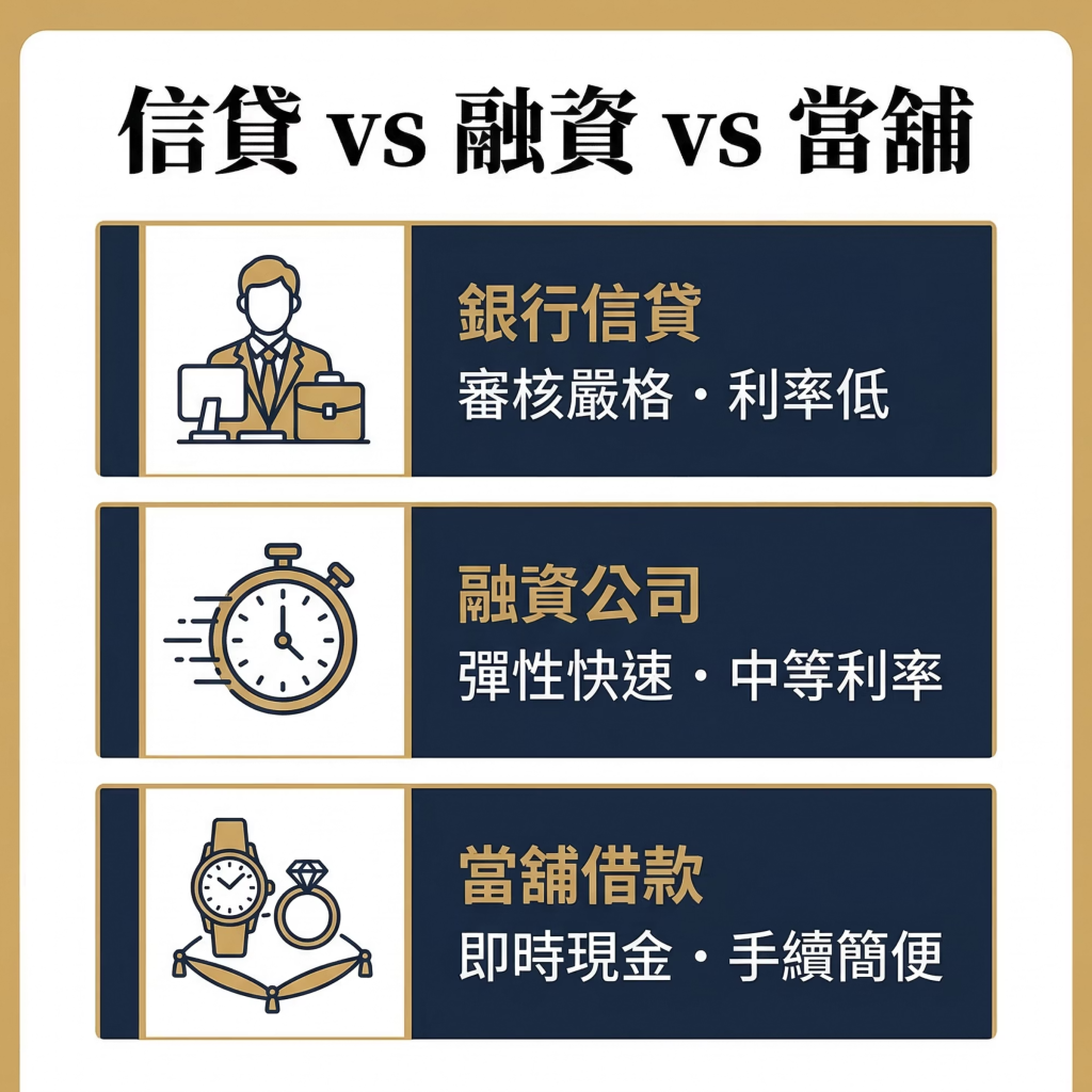 信用卡遲繳需要資金周轉？信貸、融資、當舖借款比較