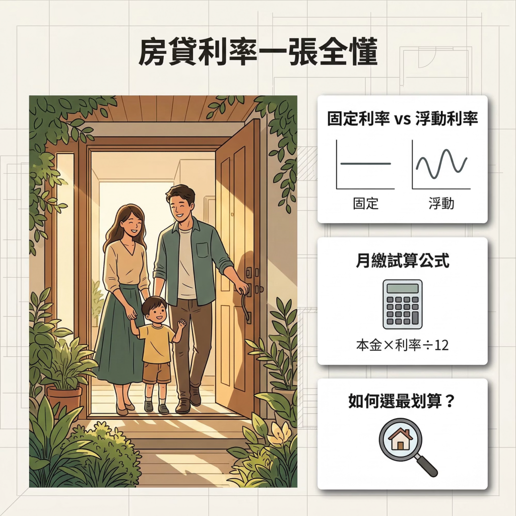 房屋貸款利率怎麼算？房貸利率種類、比較、試算一次懂