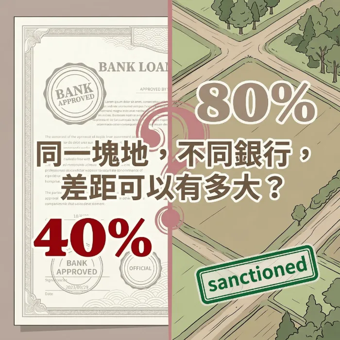 土地貸款成數怎麼決定?(成數落差可能高達 40%)