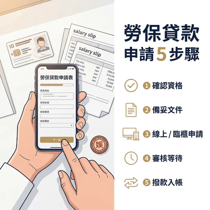 勞保貸款申請流程(線上 / 臨櫃最完整 5 步驟)