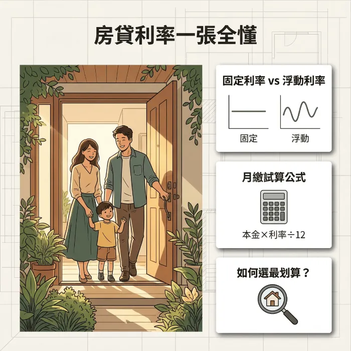 房屋貸款利率怎麼算?房貸利率種類、比較、試算一次懂